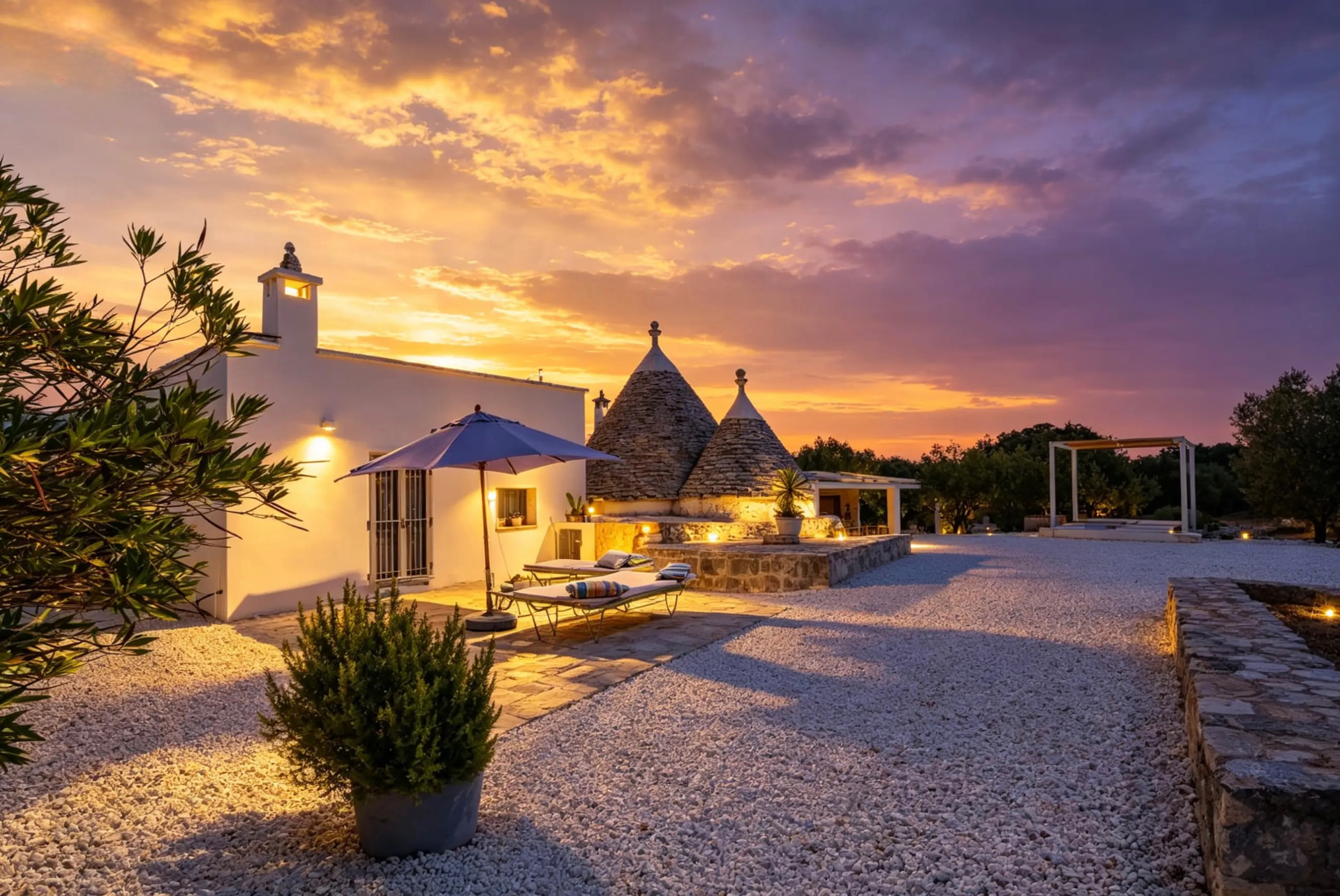 Historic hand-built trullo exterior