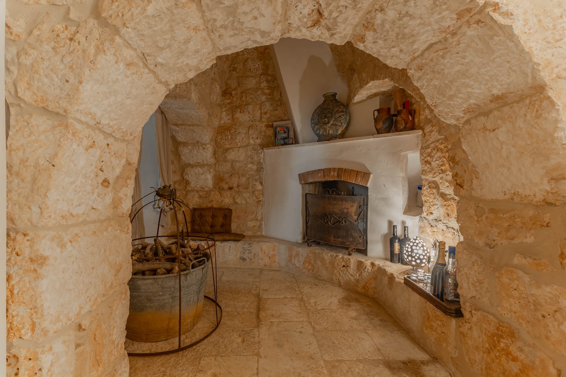Hand-laid stone roof of the historic trullo
