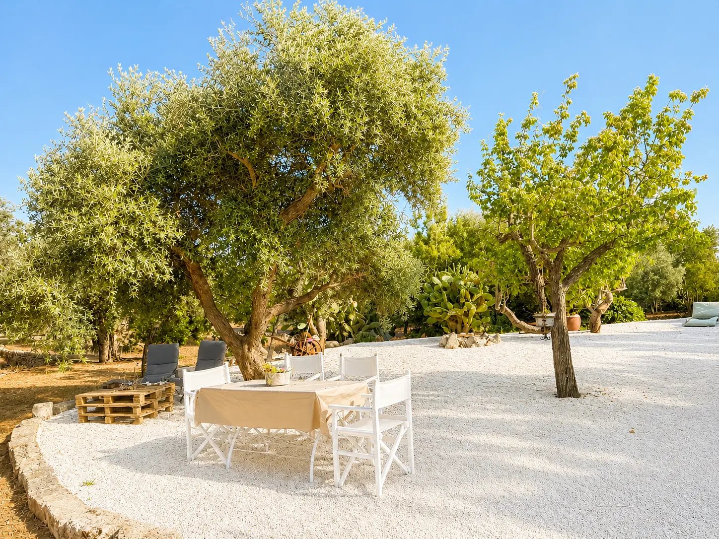 Breakfast in the trullo courtyard