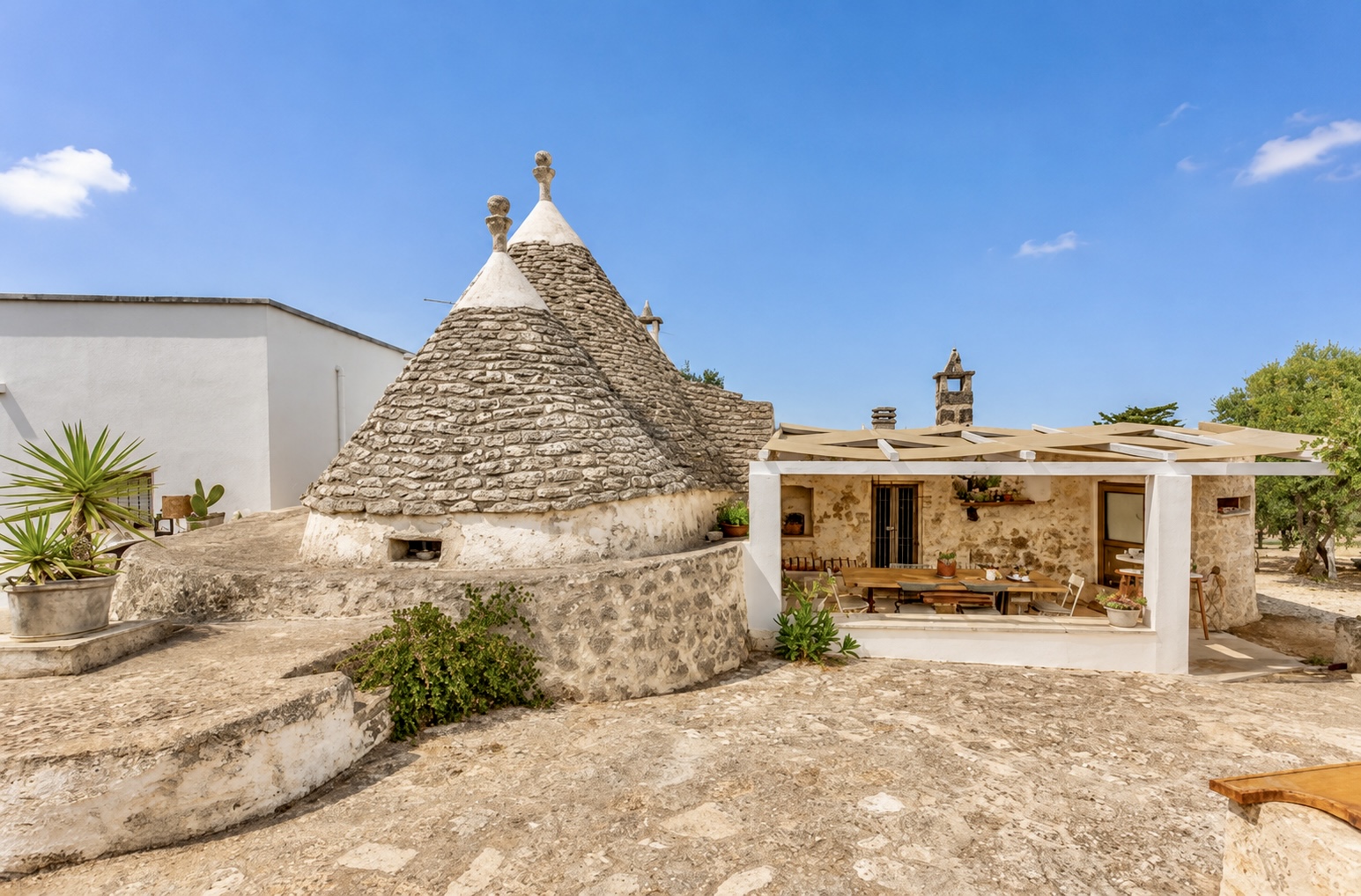 Historic hand-built trullo exterior