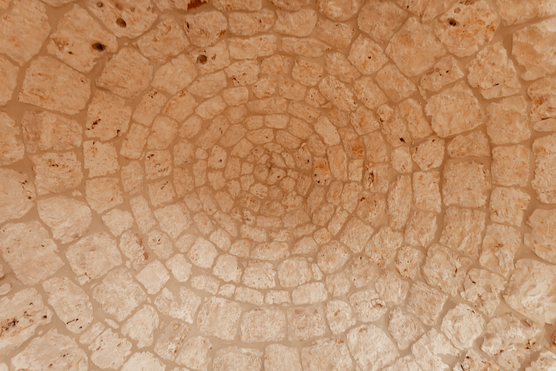 Hand-laid stone roof of the historic trullo