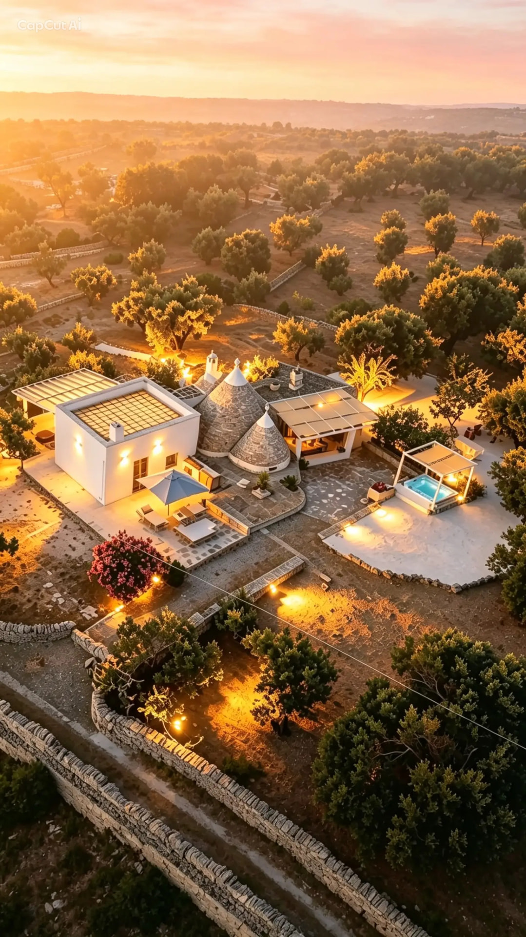 Jacuzzi terrace overlooking the olive grove