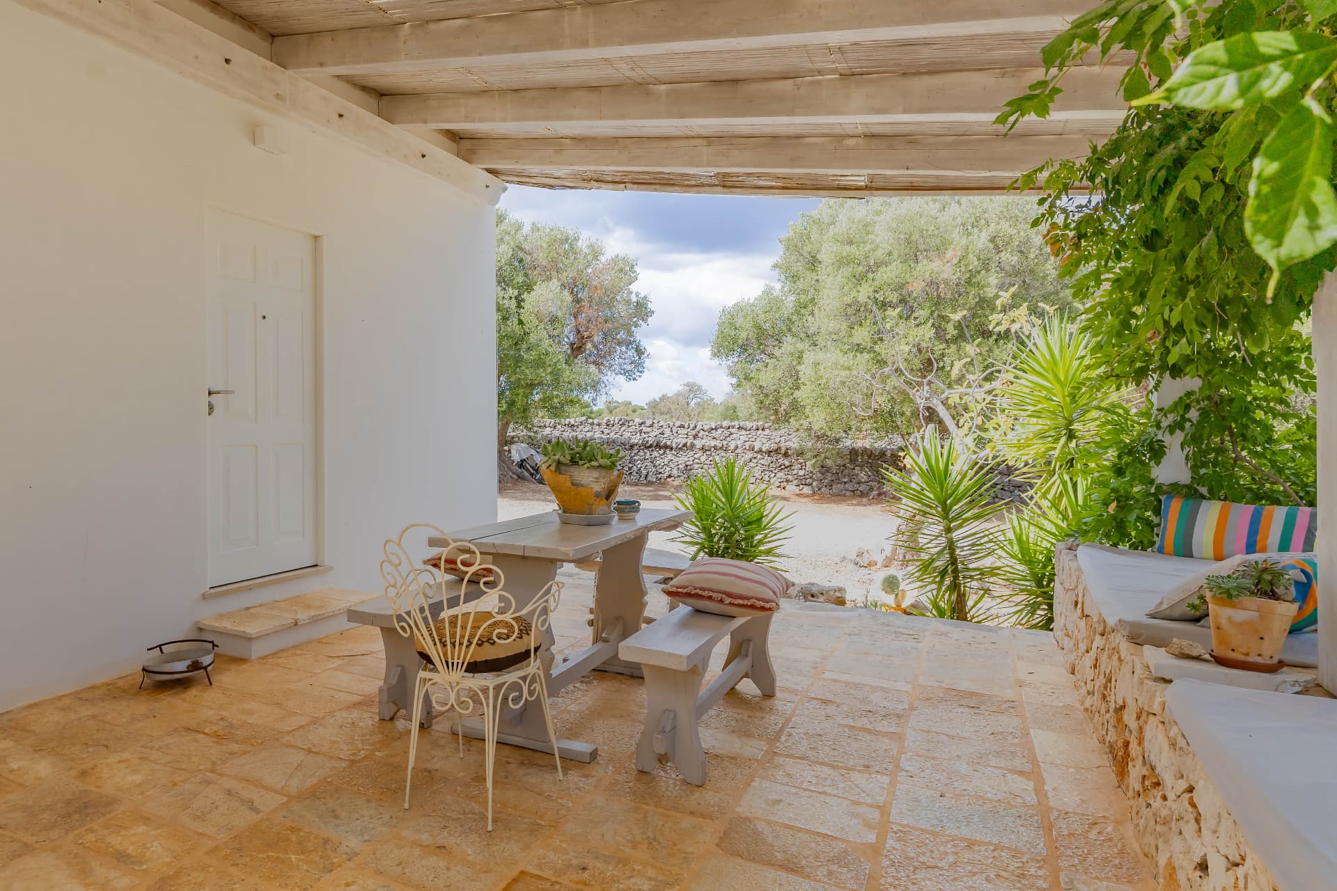 Hand-laid stone roof of the historic trullo